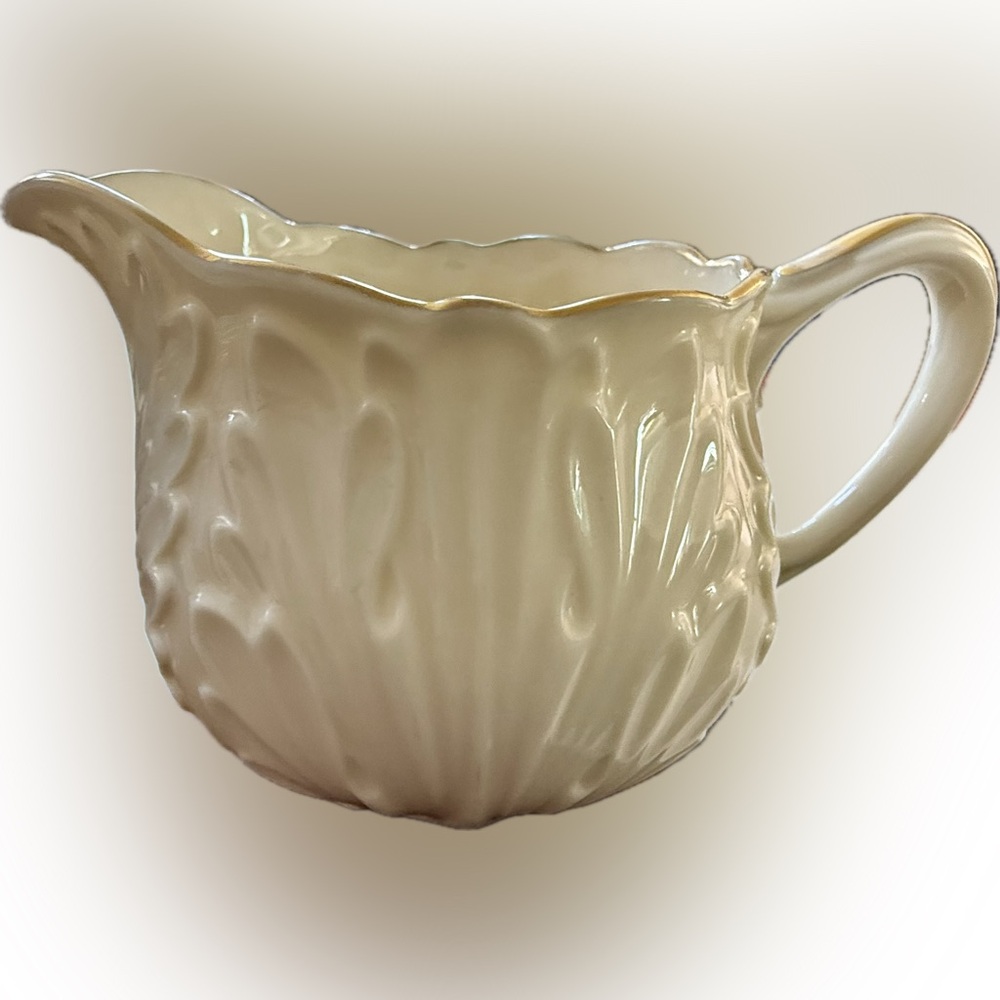 Vintage Lenox Cream and Gold Embossed Porcelain Creamer
